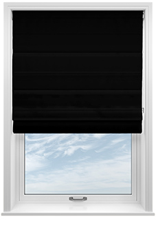 Shima Faux Silk, Ebony - Roman Blind